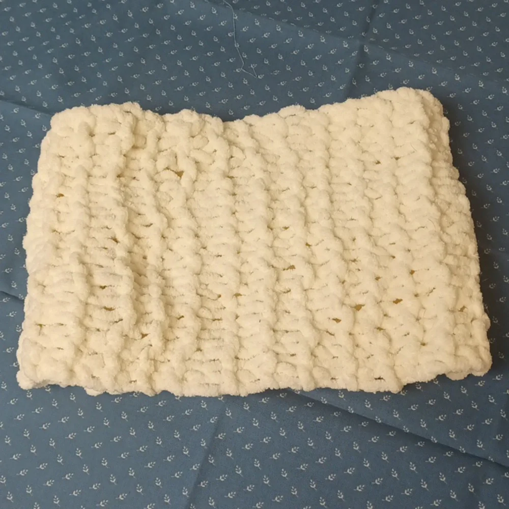 Womens Hat Headband loom knit cream white soft stretch Cloud charm accessory